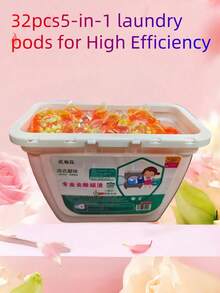 30/50 5-In-1 Laundry Detergent Capsules, Concentrated Laundry Liquid, Softens Fabrics, Long-Lasting Fragrance, Powerful Stain Removal & Color Protection - Multicolor - View 10