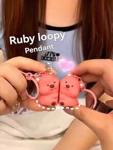 2 件/套情侣钥匙扣系列，卡通人物背包挂饰，毛绒磁铁挂链，汽车钥匙链和包包吊饰，夜光小人吊坠，圣诞节，感恩节，派对，生日礼物