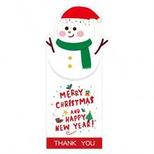 50 Stücke pro Packung Weihnachts-Aufkleber, Frohe Weihnachten Geschenkbox Siegelaufkleber, mit sechs Mustern wie Weihnachtsmann, Rentier, Weihnachtsbaum, Schneemann usw., Verpackungs-Dekorationsaufkleber