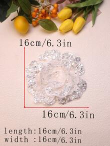 1 miếng vải thêu thủ công nhiều màu 6 lớp pha lê nổi 3D đính hạt, thích hợp làm phụ kiện quần áo, trang phục tự làm, trang trí váy cưới - Nhiều màu - Xem 19