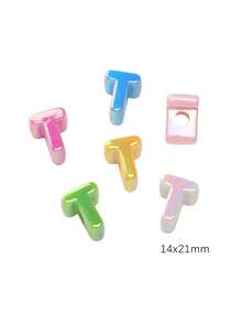 10 件/26 件电镀亚克力大孔英文字母珠，DIY 手机挂绳，休闲鞋饰，手工珠宝配饰，节日礼物 - 馬卡龍鍍彩字母 - 查看 21