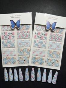 2packs Luxury Designer Original Design Flower Rose Nail Sticker L054