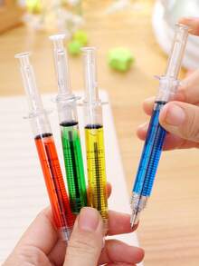 Random Color Creative Syringe Shaped Ballpoint Pen, Student & Office Supplies
