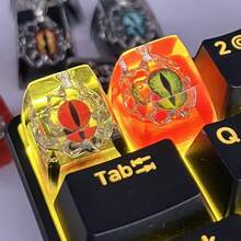 1pc Resin Personalized Original Design Halloween Metal Devil Eye Cherry Blossom Keycaps, SA-R1 Cross-Axis Interstellar Cutsom Keycaps, Cherry MX Keycaps Mechanical Keyboard Valentine's Day Gift