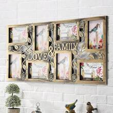 Multi Aperture Photo Frame 27.6x13 Inch Collage Picture Wall Mounted Frame For 8 Photos Ideal As Gift For Friends Copper - White - View 4