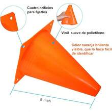 Conos para entrenamiento deportivo como baloncesto, fútbol, entrenamiento de agilidad y coordinación o actividades al aire libre, conos naranjas para el tráfico - 9"-24 piezas - Ver 4