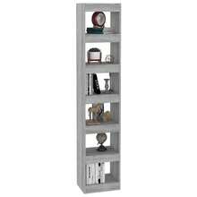 Librería/Bifurcador Larryhot Sonoma Gris 40x30x198 cm, resistente y duradera, fácil de montar, estilo decorativo, adecuadA, Para guardar adornos, figuras, libros, pequeños objetos, etc. - Gris - Ver 4