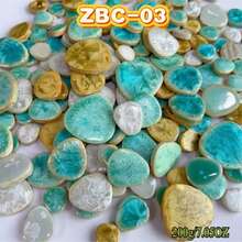 200g/7,05oz Carreaux de mosaïque en céramique de couleurs assorties, morceaux de mosaïque en céramique ovale de tailles mixtes, convenant pour les artisanats DIY, les œuvres d'art murales en mosaïque, les escaliers, les piscines, les décorations intérieures et extérieures