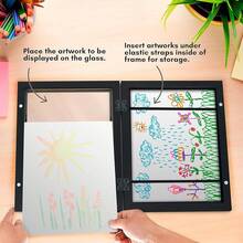 Americanflat - Marco de arte para niños de 10 x 12,5 pulgadas, marco de fotos de carga frontal para obras de arte, uso como marco de fotos de 8,5 x 11 pulgadas con tapete – Mi obra maestra - Negro - Ver 6