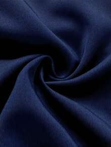 Men's Suit Translation Men's Suit, Business Casual Style, Men's Solid-Color Minimalist Daily Wear Long-Sleeve Suit Set, Including A Long-Sleeve Suit With Lapel Design And Matching Trousers. Suitable For Daily Leisure, Work Commuting, Weddings, Dances, Business And Other Occasions, Featuring A Minimalist And Elegant Style. - 藏蓝色 - 查看 11