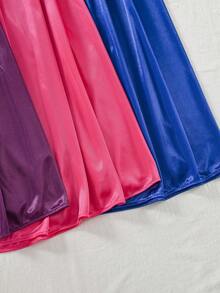 3-Pack Women's Lace Embroidered Satin Nightdress Collection: Made With Smooth Satin Fabric And Mesh Accent-Combining Elegant Design With Cozy Comfort For A Perfect Night's Sleep And Relaxing Lounging Sessions - Dark purple + rose red + royal blue - 查看 8