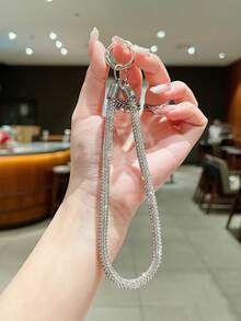 1 件长款全水钻双扣手机挂绳项链，适合女士，时尚简约防丢失防摔手机带，带随机垫配件，适合送给母亲、家人、朋友、生日、节日的手机挂饰、手机链 - 彩色 - 查看 18