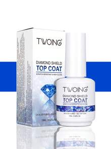 TWOING 2 瓶 15ml 玻璃面漆持久透明面漆 LED UV 强化指甲高光泽面漆凝胶指甲油防刮、晶莹剔透、专业美甲密封剂，适用于沙龙和 DIY 美甲 - 無色 - 查看 14