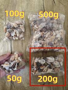 Kolorowa mieszanka piasku muszlowego - woreczek 50/100 g/200 g, 12 wyjątkowych wzorów do rękodzieła, scrapbookingu, butelek dryfujących i dekoracji akwariowych, prezentów urodzinowych i ukończenia szkoły