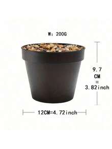 4.92/4.72 英寸多功能塑料花盆，带泡沫和石头填料 - 非常适合室内/室外装饰，易于清洁，节省空间的设计，室内植物配件 - 黑色 - 查看 8