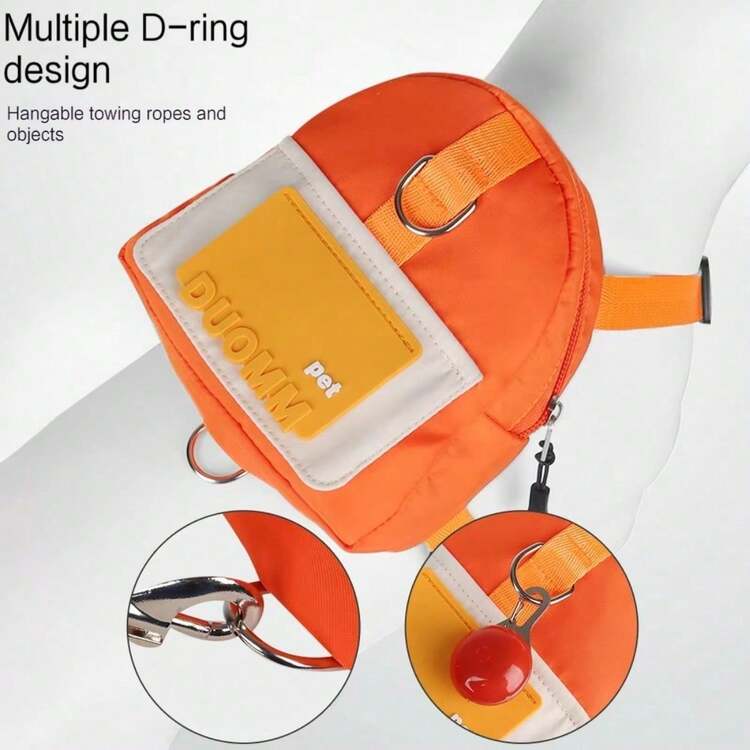 1 chiếc ba lô hình chó hoạt hình, ba lô du lịch ngoài trời chống thấm nước cho chó nhỏ, đồ dùng cho thú cưng, phụ kiện cho chó con - Nhiều màu - Xem 8