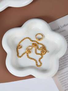1pc Cloud Shaped Tray, Single Layer Luxury Jewelry Storage Rack, High-End Perfume And Key Organizer, Suitable For Home, Room, Living Room, Office, Christmas Home Decor, Christmas Decoration, Desktop Decor, Wooden Tray, Retro Style, Vase, Plate, Wooden Tray, Coffee Table, Decorative Tray, Desktop Decor, Home Decor, Black Decor, Sofa Armrest Tray, Bohemian Style, Holiday Beach Style, Bathroom Series, Bedroom Series, Large Capacity - White - View 18