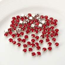 360pcs Silver Sewn Glass Gemstones, Metal Rear Claws Set With Sewn Claw Rhinestone Sewn Gemstones, Glass Rhinestone Sewn On Crystal Gemstones Psychological Flat Back And Silver Claw Jewelry Handicrafts Clothes Shoes Clothing