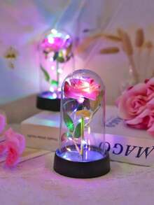 1pc Realistic Rose Lamp - With Lighting, Charming Red Rose LED Night Light - Battery Powered, Ideal For Bedroom And Desk Decor, Perfect Gift For Christmas, Mother's Day And Valentine's Day