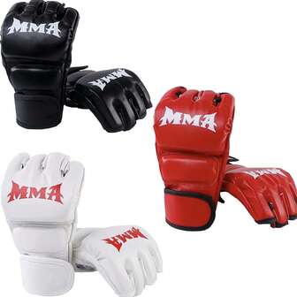 A Pair Of Adult Half-Finger MMA Boxing TrainingGloves, Suitable For Sanda. Muay Thai. MMA. UFCAnd Other Sports