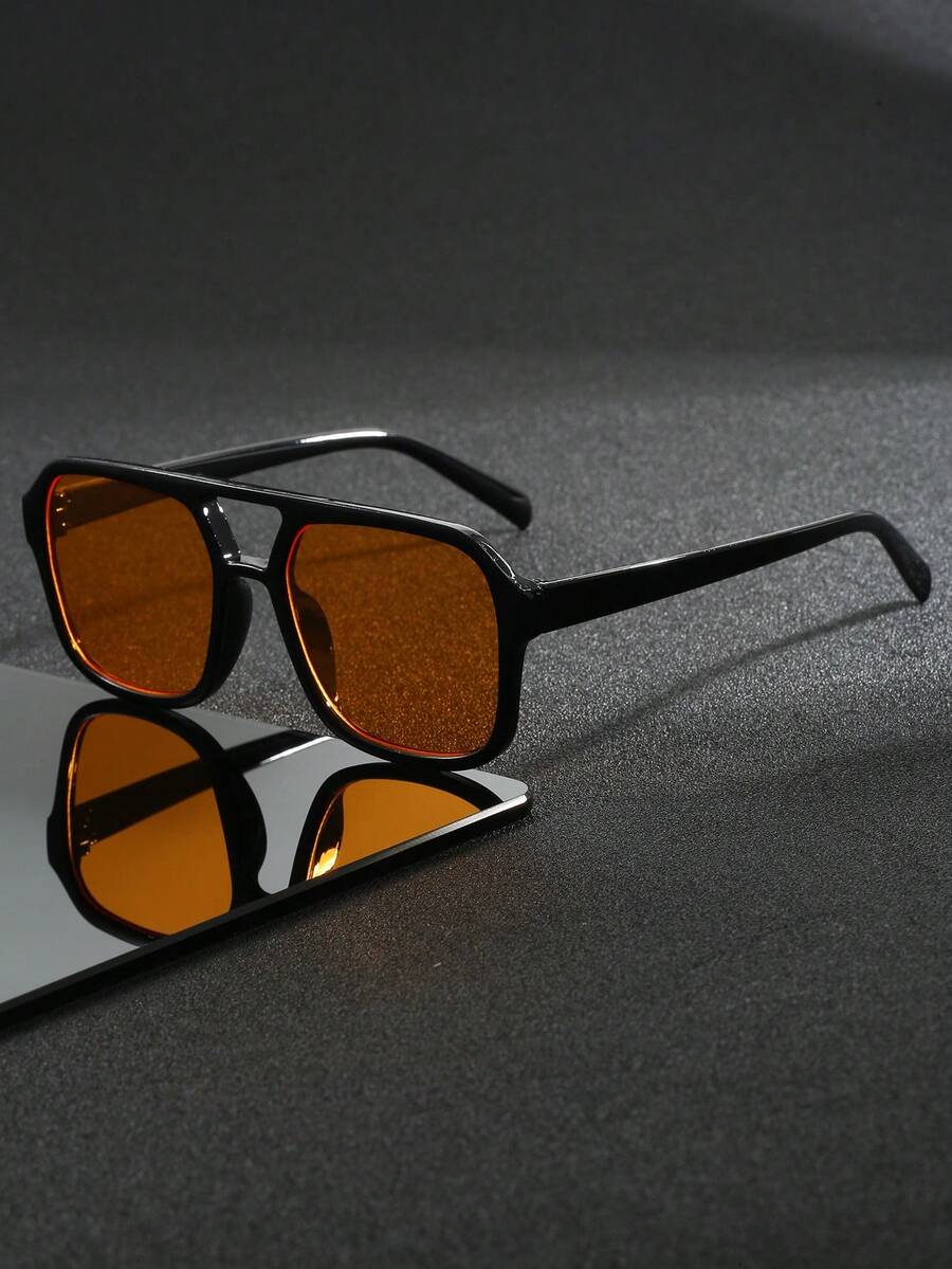 1 par de gafas de moda de verano para hombres con marco de PC personalizado, bisagras de metal, adecuadas para atuendos de moda, decoración de fiestas, viajes al aire libre, vacaciones en la playa