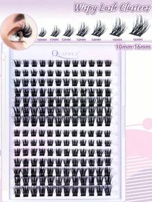 168PCS C-Curl Natural Lash Clusters Clear Band Eyelash Clusters Wispy Lashes Clusters 10-16mm Cluster Eyelash Extensions Individual Lashes DIY Lash  Natural Look - Black - View 9