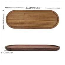 1pc Fashionable Oval Wooden Tray - Serving Platter, Plate, Nordic Style, Solid Wood Material - Suitable For Desserts, Cakes, Cheese, Snacks And Fruits, Wooden Display Dish, Serving Tray | Kitchen Utensil, Room/Living Room Decor, Eid, Picnic, Patio - Brown - View 14