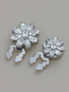 1/2/4pcs 17/22mm Rhinestone Button Covers For Women, Crystal Button Covers, Detachable Clip On Button Covers, Crystal Fancy Buttons For Clothing, Button Snaps With Pliers Press For Dress Suit Tux Shirt Accessories, Lead Color - Multicolor - View 7