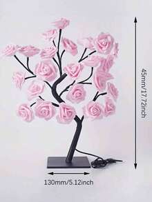 USB Powered Rose Tree Lamp - Comes With Data Cable/USB Rechargeable LED White Rose Tree Lamp - Flower Night Light, Adjustable Potted Design, Suitable For Home Living Room, Halloween, Bedroom And Party Decoration, Christmas Desktop Decor, Perfect Holiday Gift!
