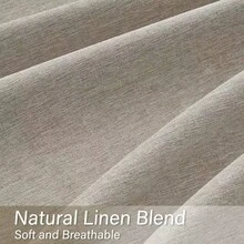 4 Panels Pinch Pleated Curtains Natural Linen Pinch Pleat Back Tab Semi-Shading Drapes With Hooks Rings Window Curtains Home Decor - LANH - Xem 3