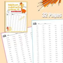 5pcs Reusable Math Practice Notebooks. Suitable For Elementary Grade 1-3 Math Workbooks, Addition & Subtraction Practice Books, 32-Day Timed Addition & Subtraction Arithmetic Practice Notebooks