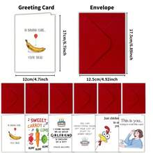 12 بطاقة تهنئة عيد ميلاد مضحكة مع مظاريف، بطاقات دعوة لحفلة عيد الميلاد الممتعة، ديكورات هدايا عيد الميلاد، مناسبة للاحتفالات العائلية والأصدقاء والزملاء، لوازم المدرسة، العودة إلى المدرسة