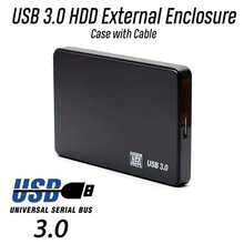 2.5" Hard Drive Enclosure USB 2.0 USB 3.0 To SATA III Adapter, Supports 2.5" SSD And HDD 9.5mm 7mm External Hard Drive Enclosure With UASP, Compatible With WD, Seagate, Hitachi - Black