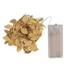1Pc 78-Inch Gold Leaf Fairy Light String, Gold Leaf Garland, Indoor Holiday Garland Fairy Lights (Batteries Not Included), Suitable For Wedding Table Centerpieces, Wedding Backdrops, Room Decor,Bridal Shower Engagement Party Decoration,Valentine's Day Decorations - Multicolor - View 10
