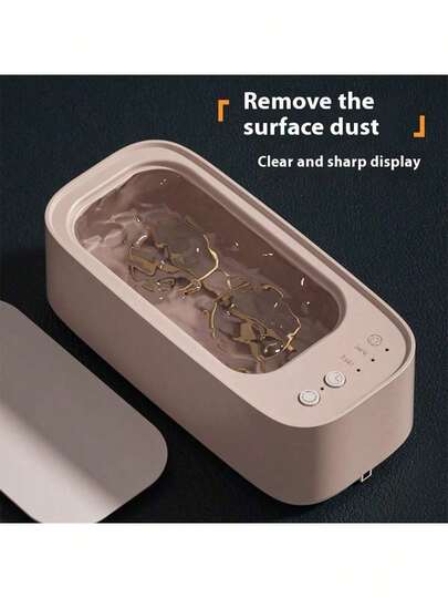 1pc Portable Ultrasonic Jewelry Cleaner, 2 Modes, Suitable For Glasses, Rings, Watch Bands, Retainers, Dentures, Coins, Razors, Silver Jewelry Ultrasonic Cleaning, 50mAh