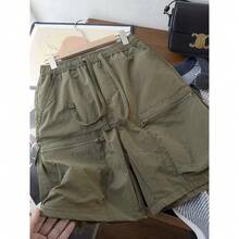 Men's Cargo Shorts With Multiple Pockets, Zipper And Quick-Drying Pants, Thin And Wear-Resistant - 軍綠色 - 查看 4