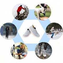 Cubre Zapatos Impermeable, Protector de Zapatos para Lluvia para Hombre y Mujer, Antideslizante Protector para Tenis para Lluvia,Cubierta para Calzado de Viaje Plegable de Reutilizable - blanco - Ver 8