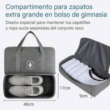 PUBAMALL Bolso Deportivo con Bolsa de Zapatos, Fin de Semana con Equipaje de Mano, Bolsa de Playa (One Pack, Gris) - gris - Ver 8