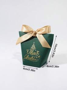 5pcs Christmas Gift Box With Bowknot, Red And Green Mini Treat Boxes For Candy, Cookies, Chocolates, Party Favors, Holiday Packaging, Cute Decorative Box For Christmas Tree, Wedding, Birthday, Classroom Exchange, Festive Wrapping For Kids And Adults