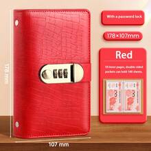 1 件 PU 密码锁鳄鱼纹现金储蓄日记本 - 100 天情侣储蓄挑战套装，多功能便携收纳本，带储物袋。非常适合学生返校或储蓄目标 - 带现金追踪和账单存储功能的理财日记本。 - 彩色 - 查看 15