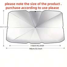 1 件汽车前挡风玻璃遮阳帘，隔热遮阳帘 - 銀色 - 查看 9