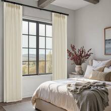 4 Panels Pinch Pleated Curtains Natural Linen Pinch Pleat Back Tab Semi-Shading Drapes With Hooks Rings Window Curtains Home Decor - Off White - View 8