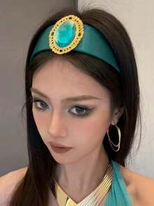 1 公主头带，适合女性，服装配饰，蓝色茉莉花连衣裙配饰，非常适合日常穿着，公主裙，生日派对用品，角色扮演，圣诞礼物，主题派对，角色扮演和拍照，发带，发箍 - 綠色 - 查看 4