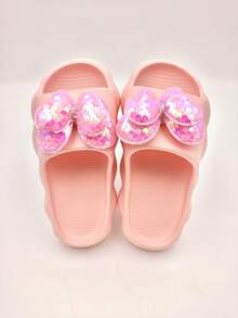 1 par de sandalias casuales de EVA decoradas con mariposas para niñas, cómodas y a la moda para usar en interiores y exteriores