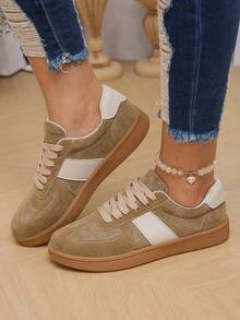 Fashionable New German Shepherd Design Women's Party Sports Shoes, Women's Casual Flat Shoes - Khaki - View 2