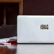 #Swag Vinyl Decal - Waterproof & Durable Sticker For Car Bumper, Laptop, Phone, Refrigerator, Toolbox, Suitcase - Stylish Black Lettering With Abstract Design