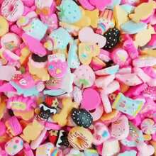 100pcs Slime Charms Resin Fake Candy Charms Kawaii Cute Set Mixed Assorted Sweets Flatback Slime Beads Making Supplies,Rainbow Flatback Resin Charm,For DIY Craft Making And Ornament Scrapbooking - 100PC - View 2