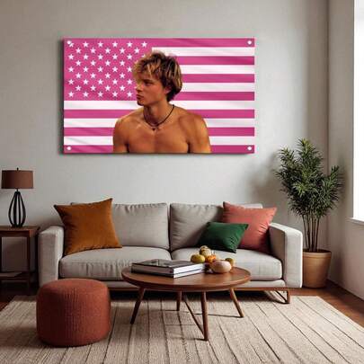 1pc JJ Maybank 60*90/90*150cm Polyester American Flag Tapestry - Wall Hanging Banner For Bedroom, Living Room, Office, Party Decor - No Power Needed