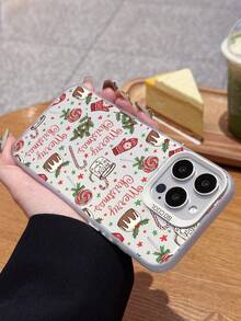 1pc Christmas Element Design Fashionable White Phone Case With Anti-Fall, Scratch-Resistant, Full-Body Protection, Suitable For Travel Lovers, Halloween Gift, Compatible With IPhone XR/11 Pro Max/7P/8P/12 Pro/12 Pro Max/13 Pro/13 Pro Max/14 Pro/14 Pro Max/15 Pro/15 Pro Max/14/15Plus/16E/16 Pro/16 Pro Max/SMART8/Galaxy A55/Galaxy A15/Galaxy S23/S24/S25 Ultra - White - View 7