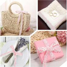 10 Yards Pink Lace Ribbon, Lace Trim Pink Tatting Ribbon Costume Hat Photo Frame Crafts Wedding Bouquet Ornamentation Scrapbooking Decoration